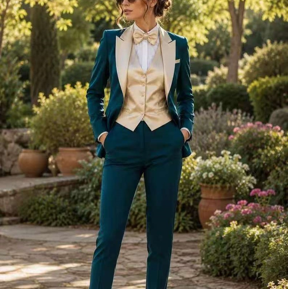 Blue-Green Champagne Formal Bu - Blazer Set Women Formal recension och pris