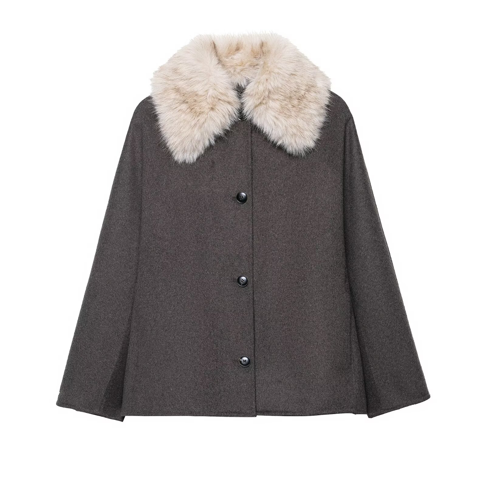 Faux Fur Collar Coat Women Lon - Women Formal Wear Stitching recension och pris