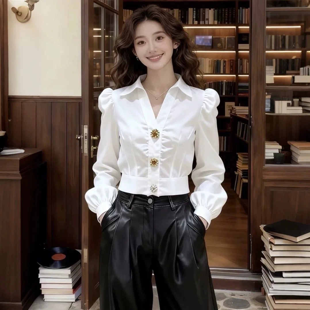 Elegant White Shirt V Neck Blo - Women Formal Wear White Shirt recension och pris