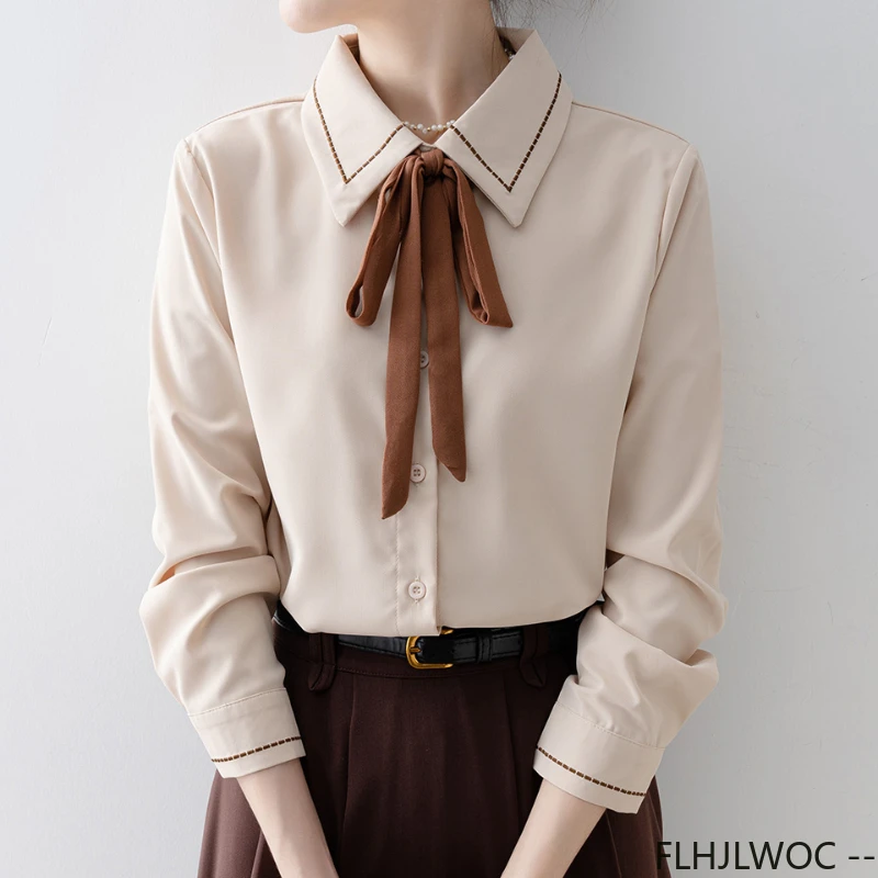 Bow Tie Formal Spring Basic Of - Women Formal Wear White Shirt recension och pris
