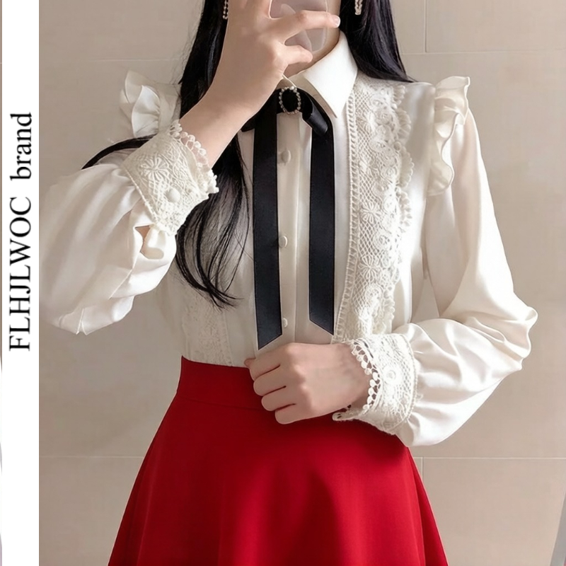 Ruffled Autumn Spring Basic Of - Women Formal Wear White Shirt recension och pris