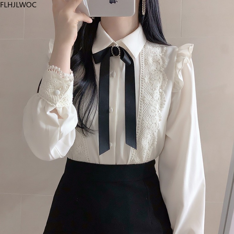 Ruffled Autumn Spring Basic Of - Women Formal Wear White Shirt recension och pris