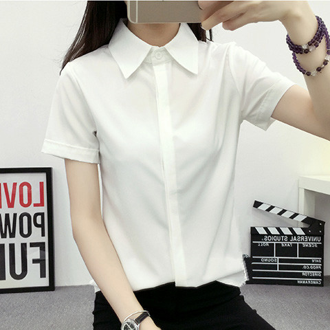 White Loose Short Sleeve Shirt - Women Formal Wear White Shirt recension och pris