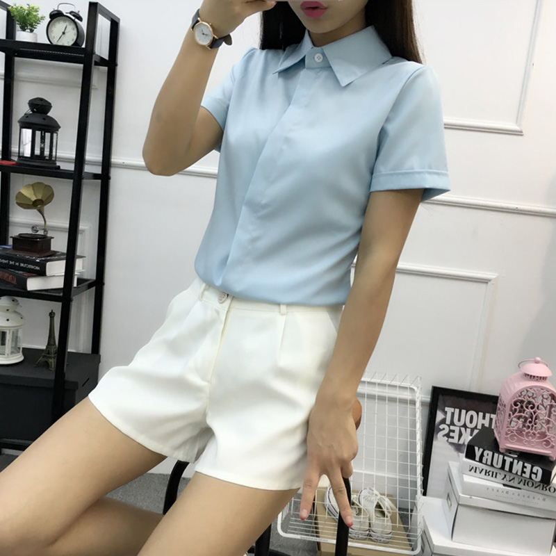 White Loose Short Sleeve Shirt - Women Formal Wear White Shirt recension och pris