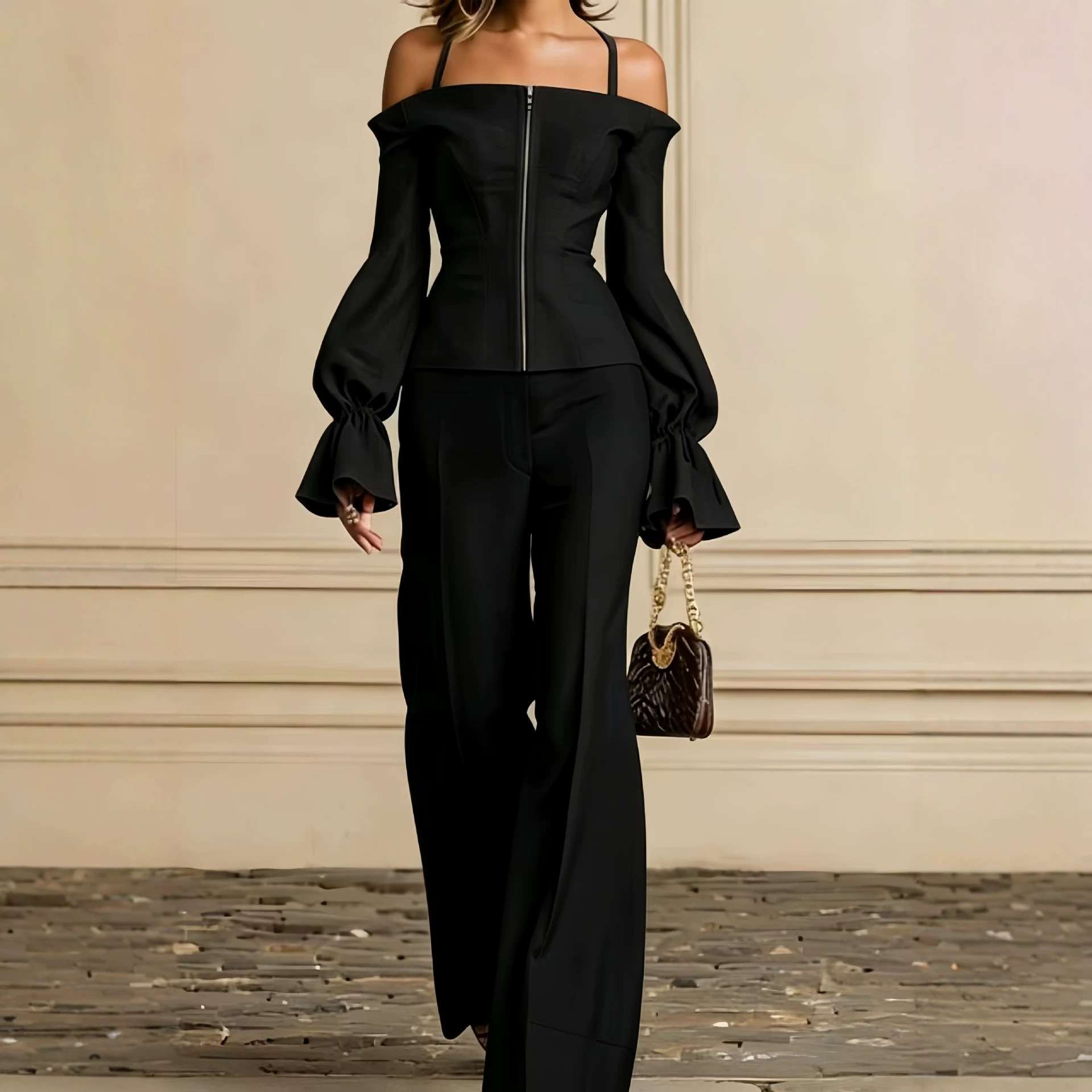 2 Piece Pants Set Women Solid  - Women'S Formal Wear With Pants recension och pris