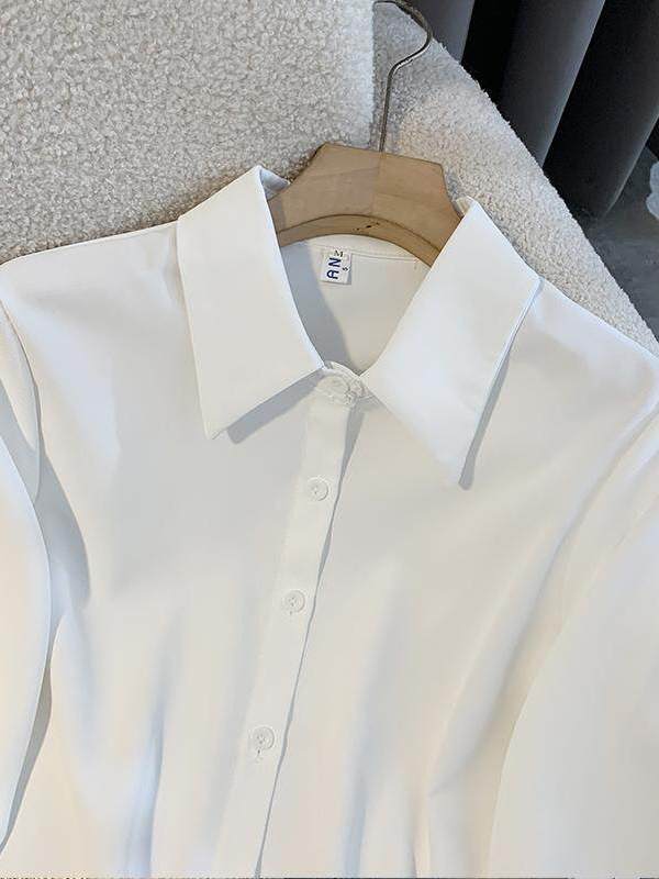 White Loose Long Sleeve Shirt  - Women Formal Wear White Shirt recension och pris
