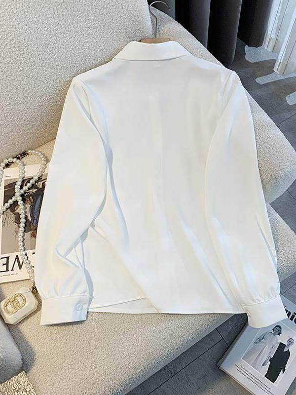 White Loose Long Sleeve Shirt  - Women Formal Wear White Shirt recension och pris
