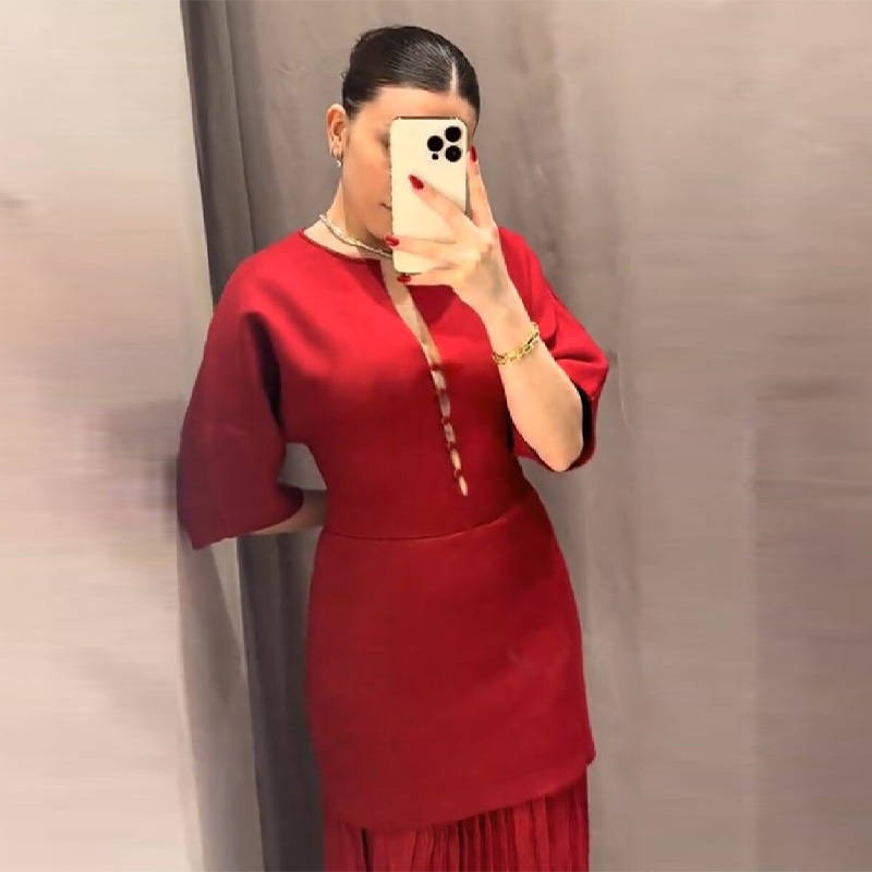 Women's Elegant Burgundy Pleat - Formal Wear Gowns For Women recension och pris