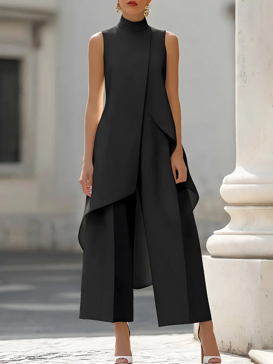 Sleeveless High Neck Asymmetri - Women'S Formal Wear With Pants recension och pris