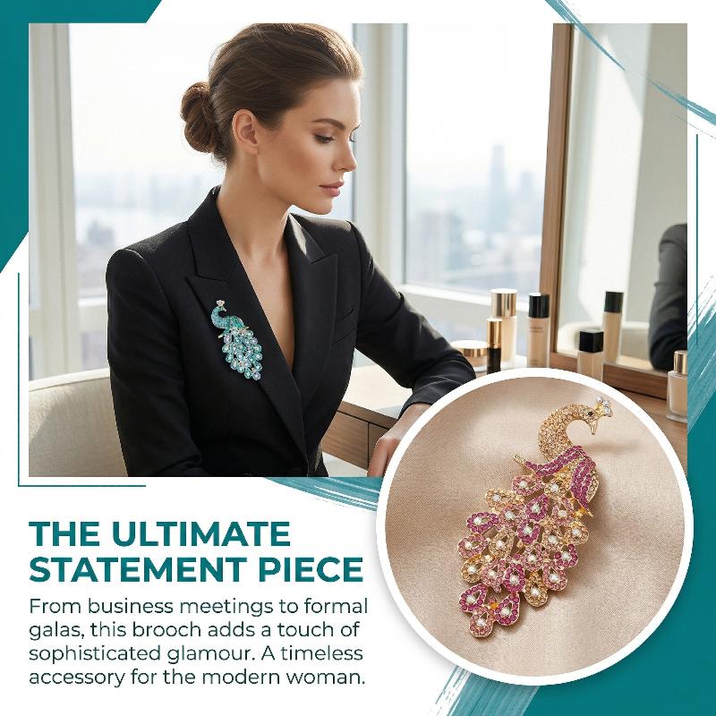 Unique Peacock Brooch Pin For  - Women Formal Wear Look recension och pris