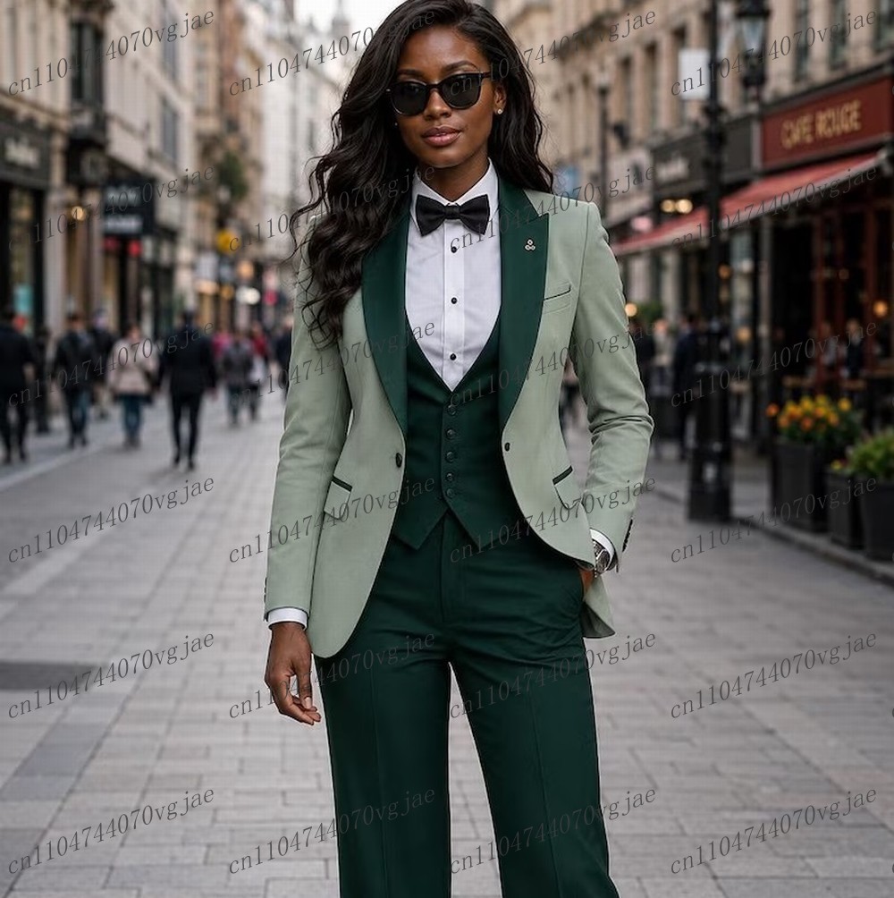 Mint Green And Dark Green Form - Blazer Set Women Formal recension och pris