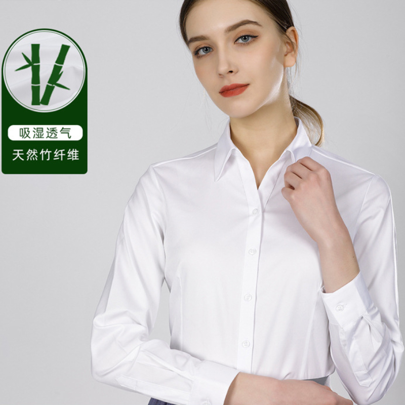 New bamboo fiber women's long- - Women Formal Wear White Shirt recension och pris